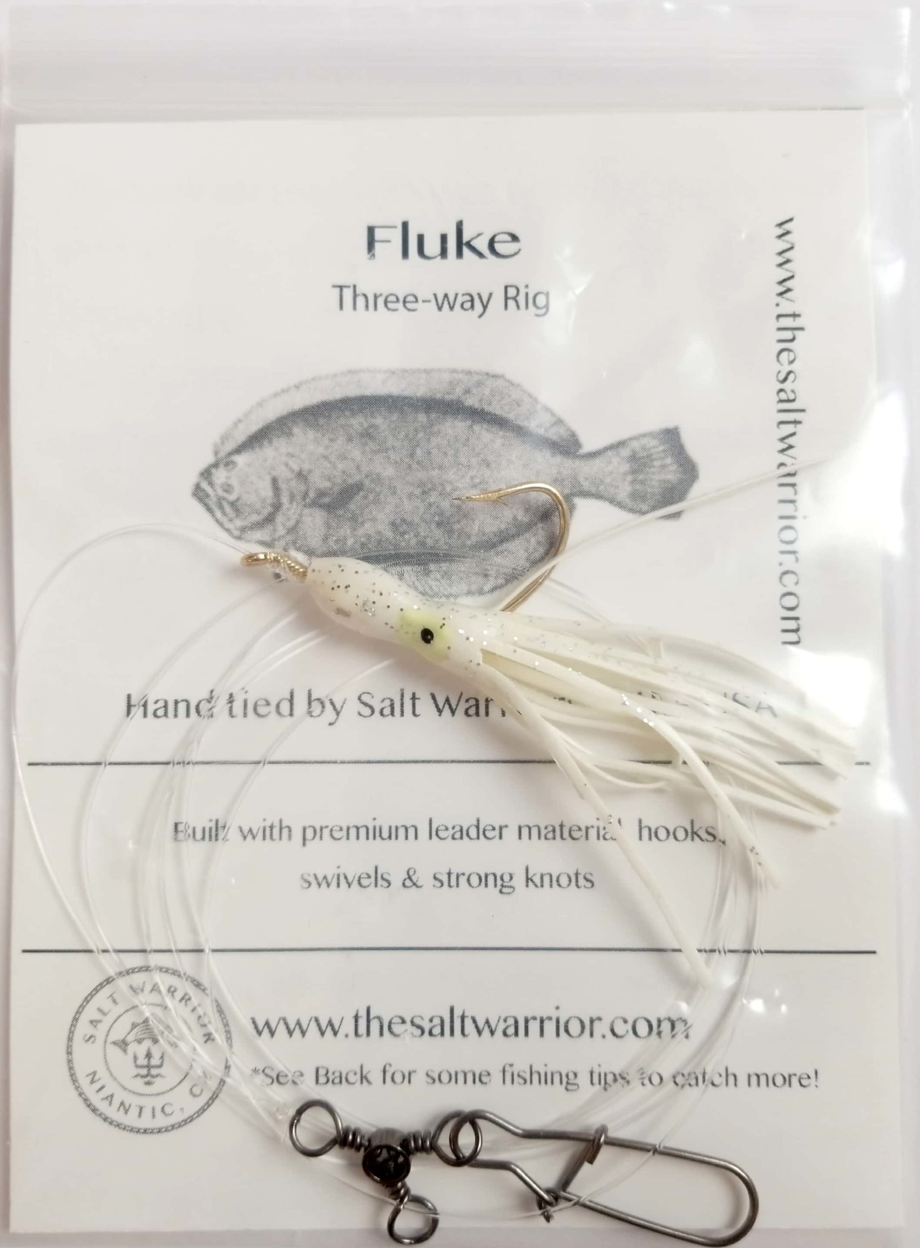 WILL KATCHUM USA HAND TIED HI/LOW SALTWATER FLUKE SEABASS 2 HOOK RIG 24" Details about   3 PACK 